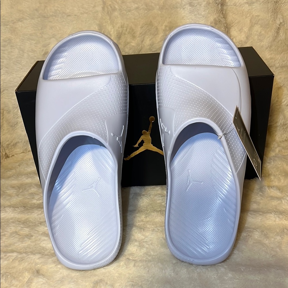 Jordan POST SLIDE White Sandals Contoured Comfort Slip-On Size 10 Multi- Size
